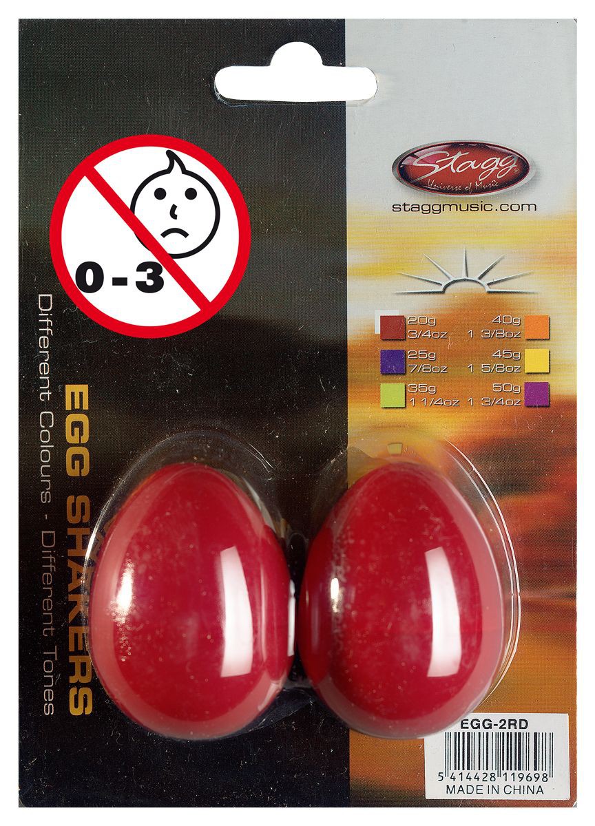 Stagg EGG 2 RD - shakery plastikowe czerwone Stagg EGG 2 RD - shakery plastikowe czerwone