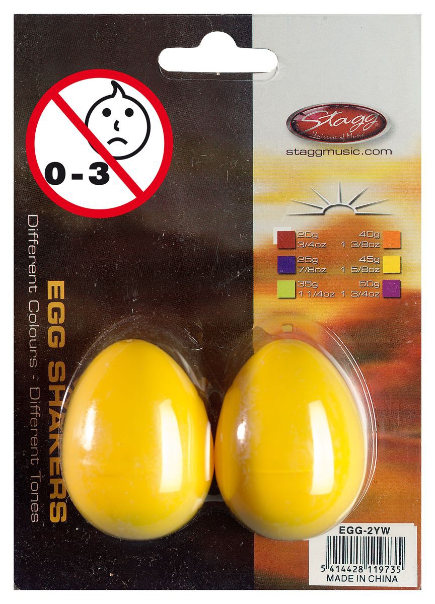 Stagg EGG 2 YW - shakery plastikowe żółte