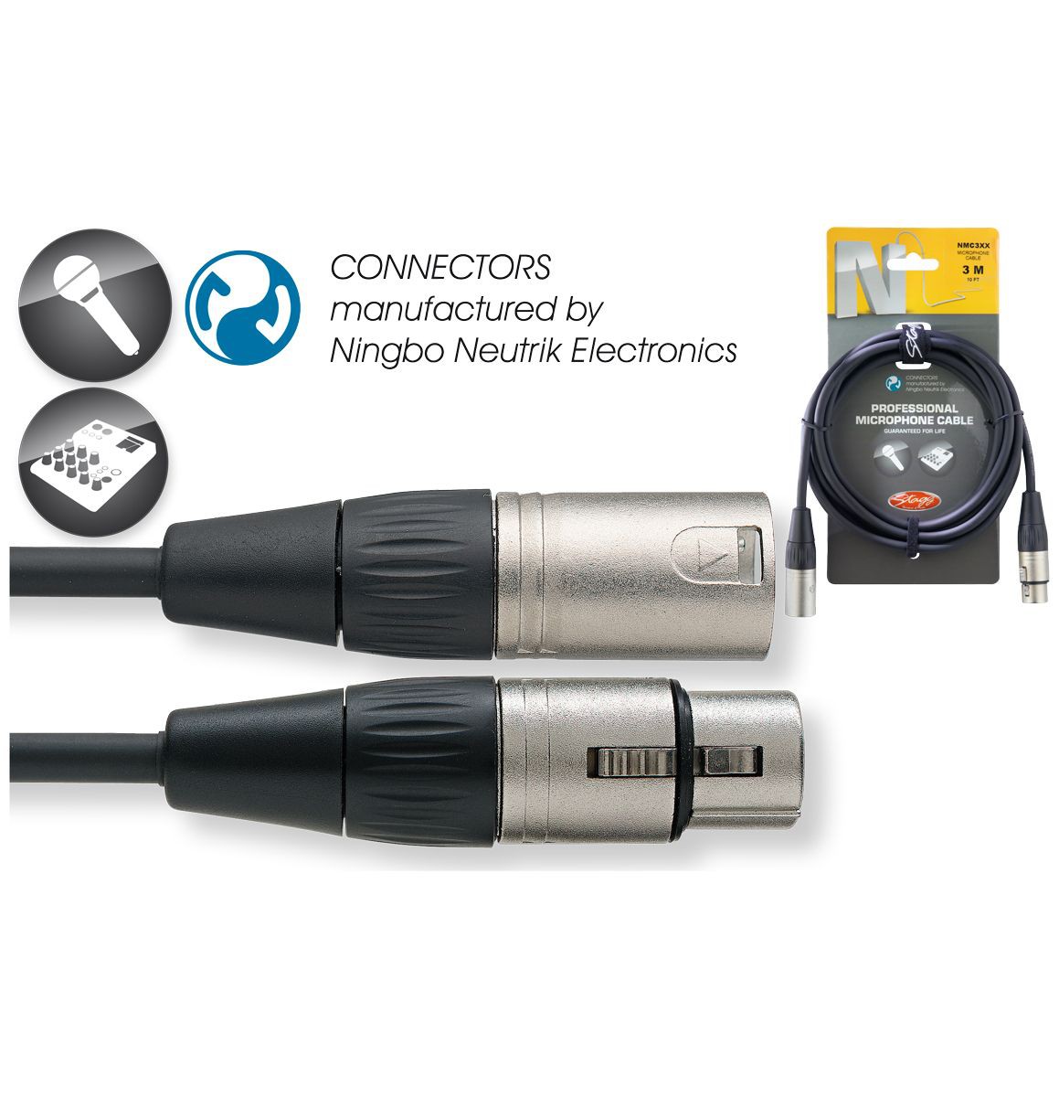 Stagg NMC 3 XX - kabel mikrofonowy 3m Stagg NMC 3 XX - kabel mikrofonowy 3m