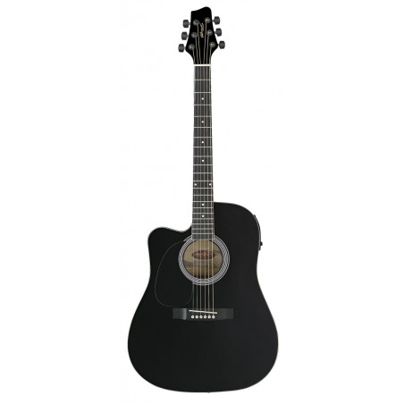 Stagg SW 203 CUTU LH BK - gitara elektro-akustyczna, leworęczna