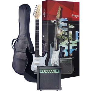 Stagg ESURF 250 BK - gitara elektryczna, zestaw