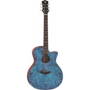 Luna Gypsy Exotic Quilted Ash Trans Blue - gitara akustyczna