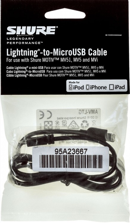 Shure AMV-LTG - Kabel MicroB-do-Lightning