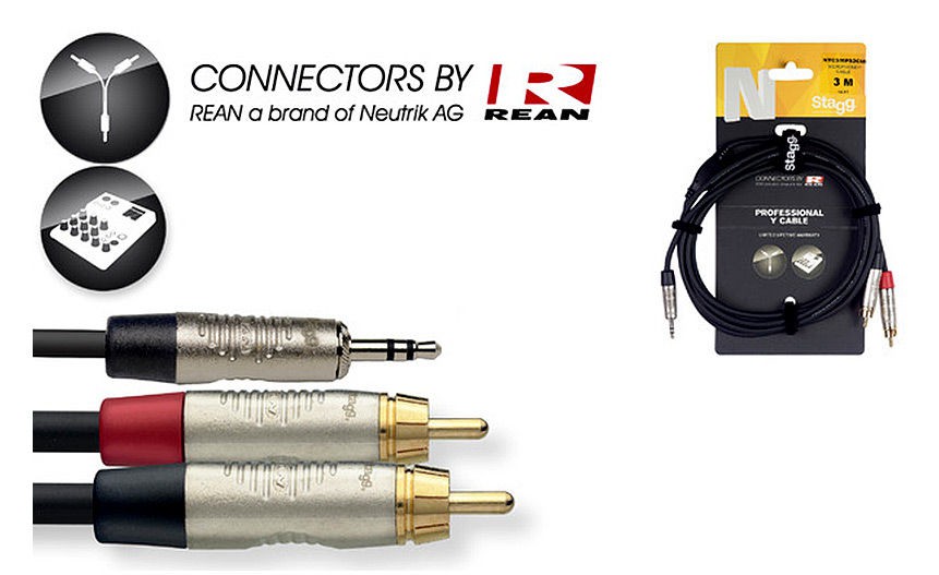 Stagg NYC3/MPS2CM R - kabel instrumentalny 3m Stagg NYC3/MPS2CM R - kabel instrumentalny 3m