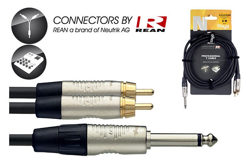 Stagg NYC3/P2CMR - kabel instrumentalny 3m Stagg NYC3/P2CMR - kabel instrumentalny 3m