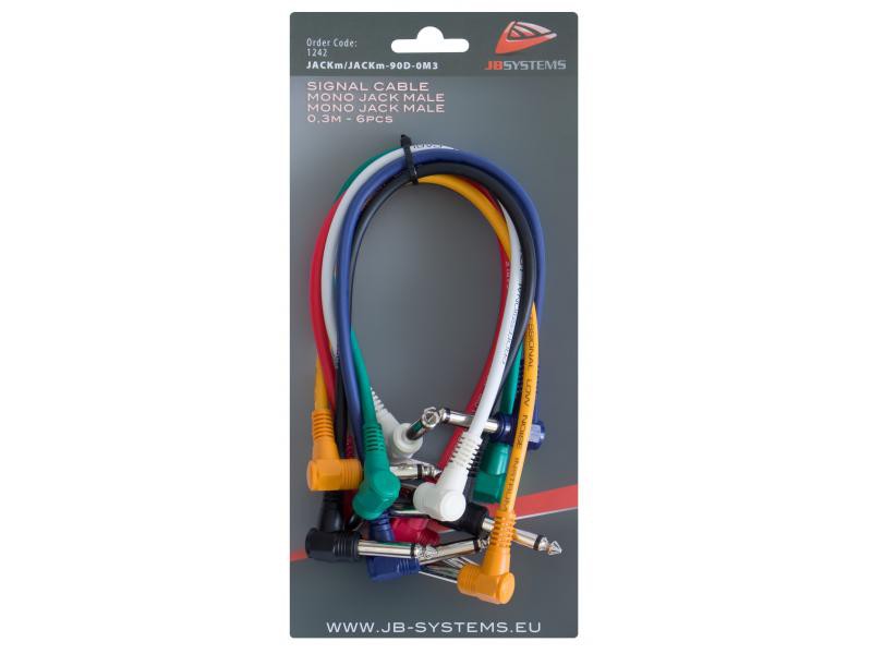 JB Systems JACKm/JACKm-90D-0M3 - kabel kątowy JACK (0,3m) 6szt