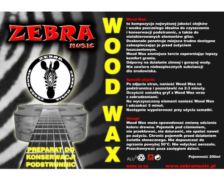 ZEBRA Music Guitar WoodWaX preparat do czyszczenia i konserwacji podstrunnic ZEBRA Music Guitar WoodWaX preparat do czyszczenia i konserwacji podstrunnic