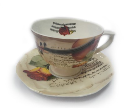 Zebra Music Porcelanowa filiżanka ze skrzypcami - porcelana - skrzypce Zebra Music Porcelanowa filiżanka ze skrzypcami - porcelana - skrzypce