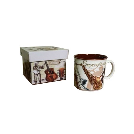 Zebra Music Porcelanowy kubek - SAKSOFON