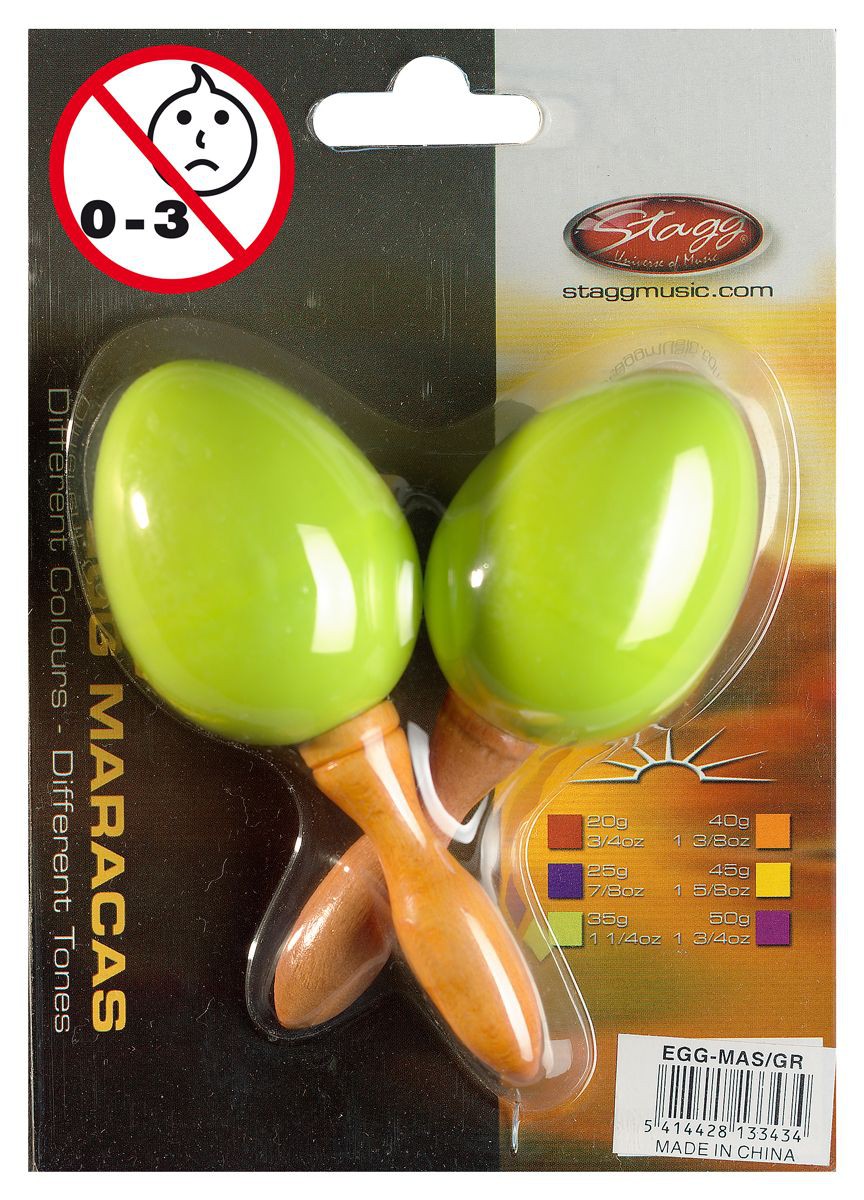 Stagg EGG MA S/GR - marakasy plastikowe zielone Stagg EGG MA S/GR - marakasy plastikowe zielone