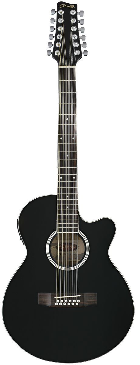 Stagg SW 206 CETU/12 BK - gitara elektro-akustyczna, 12-sto strunowa