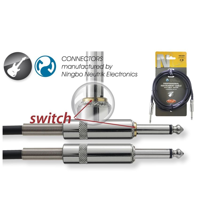 Stagg NGC 3 SW - kabel instrumentalny 3m Stagg NGC 3 SW - kabel instrumentalny 3m