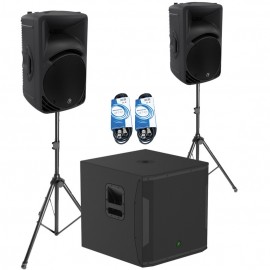 Mackie 2x SRM450 V3 +SRM1850 - zestaw aktywny + akcesoria