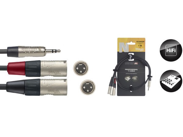 Stagg NYC1/MPS2XMR - kabel instrumentalny 1m Stagg NYC1/MPS2XMR - kabel instrumentalny 1m