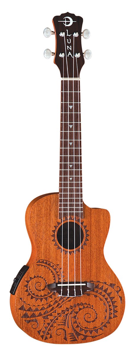 Luna Uke Tattoo A/E Mahogany - elektryczne ukulele koncertowe