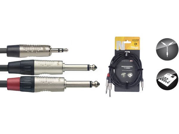 Stagg NYC1/MPS2PR - kabel instrumentalny 1m Stagg NYC1/MPS2PR - kabel instrumentalny 1m