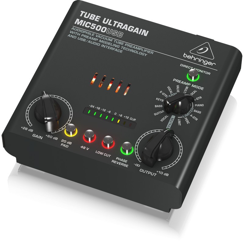 Behringer MIC500USB - lampowy przedwzmacniacz mikrofonowy z USB Behringer MIC500USB - lampowy przedwzmacniacz mikrofonowy z USB