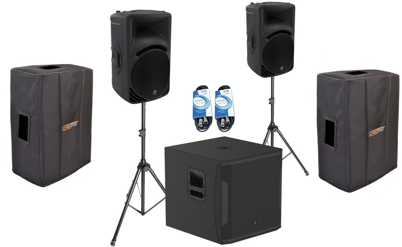 Mackie 2x SRM450 V3 +SRM1850 - zestaw aktywny + pokrowce i akcesoria Mackie 2x SRM450 V3 +SRM1850 - zestaw aktywny + pokrowce i akcesoria