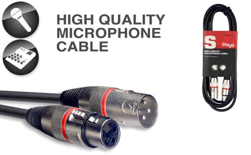 Stagg SMC3 XX RD ? kabel mikrofonowy 3m z oznaczeniem końcówek