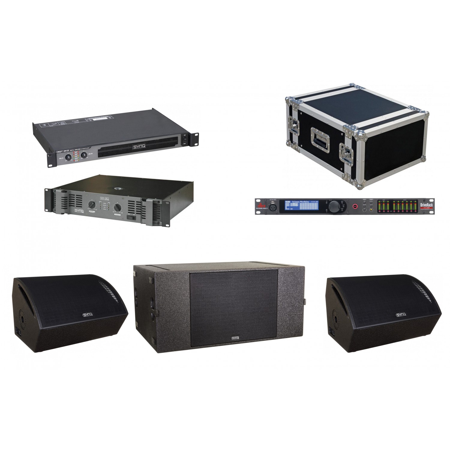 synq 2x SC-12 + SQ-218 - zestaw nagłośnieniowy synq 2x SC-12 + SQ-218 - zestaw nagłośnieniowy