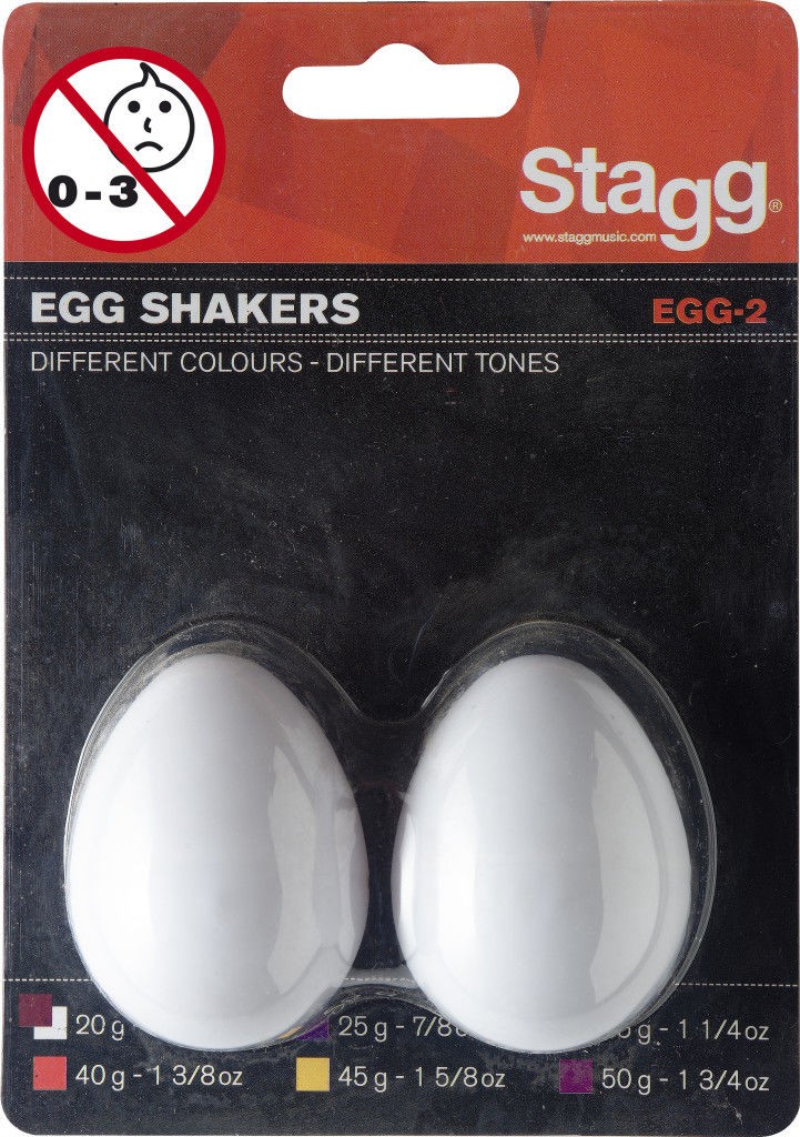 Stagg EGG 2 WH - shakery plastikowe białe