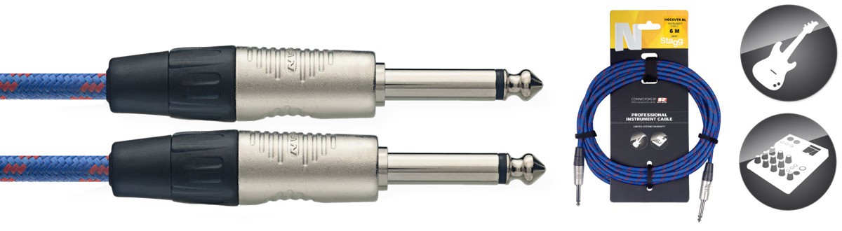 Stagg NGC6VTR BL - kabel instrumentalny 6m