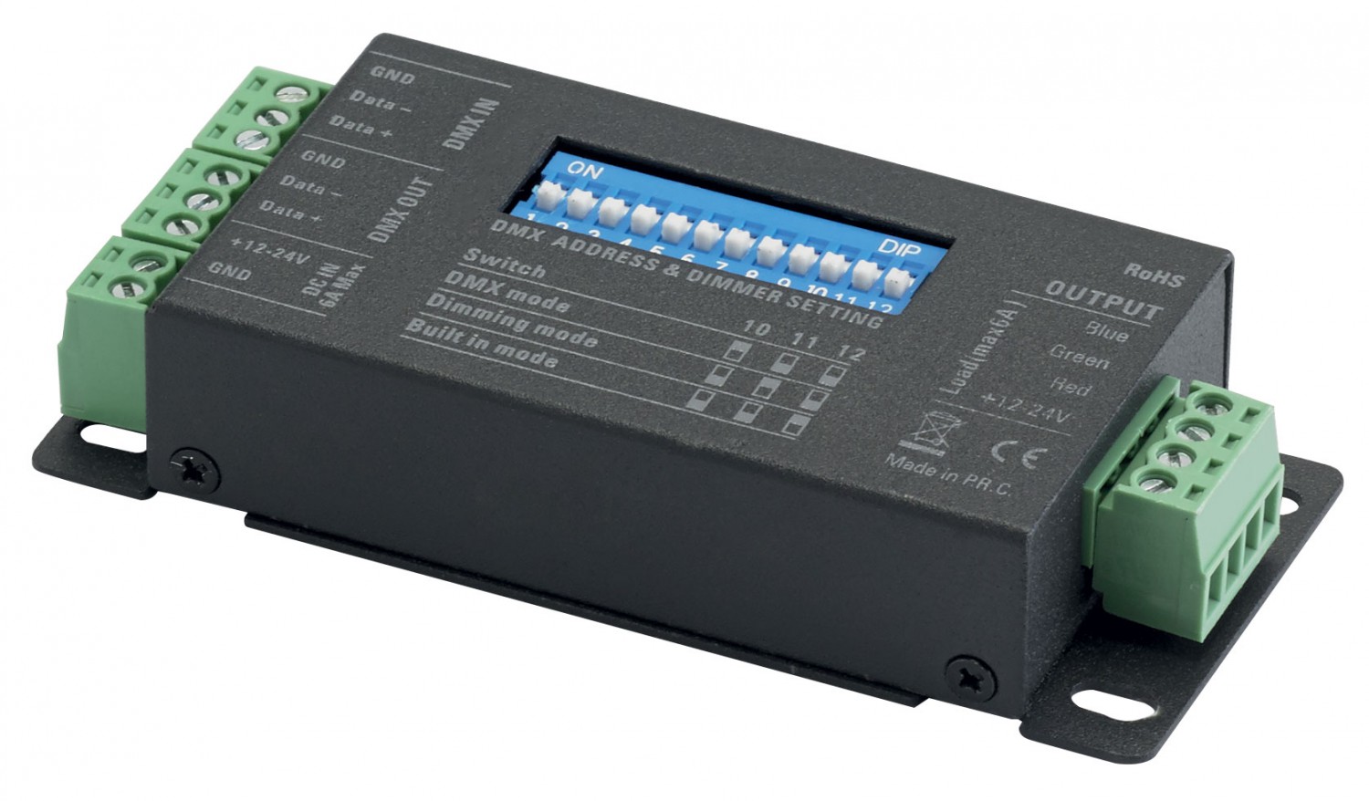 CONTEST TAPEDRIVER-3 - Sterownik DMX - 3 kanały - 12-24VDC - 3 x 2A maks CONTEST TAPEDRIVER-3 - Sterownik DMX - 3 kanały - 12-24VDC - 3 x 2A maks