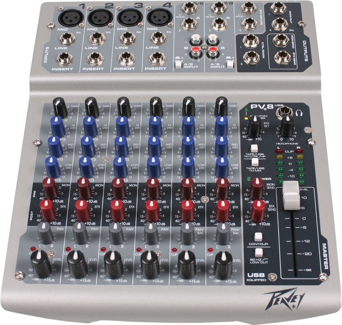 PEAVEY PV 8 USB - mikser audio PEAVEY PV 8 USB - mikser audio
