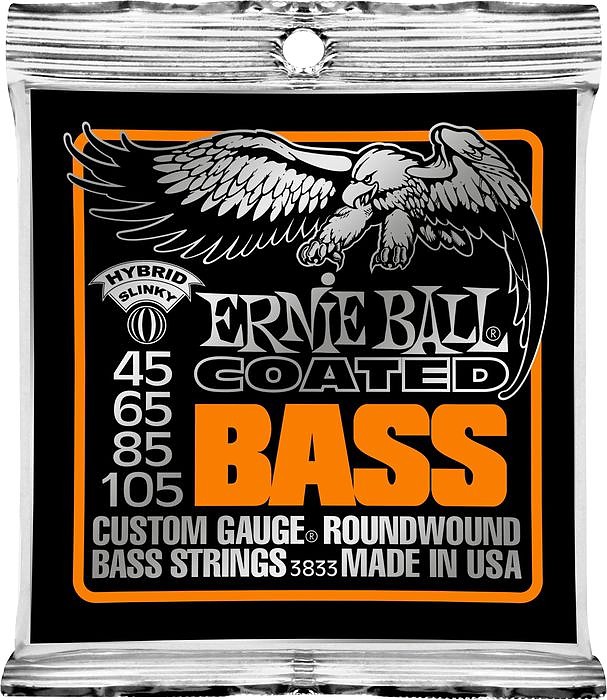 ERNIE BALL EB 3833 seria COATED BASS - Zestaw 4 strun do gitary basowej ERNIE BALL EB 3833 seria COATED BASS - Zestaw 4 strun do gitary basowej