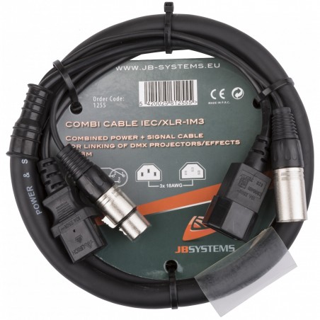 JB Systems COMBI CABLE IEC/XLR-1M3 - kabel (3m)