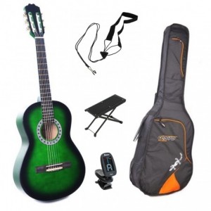 Alvera ACG100 3/4 gitara klasyczna + Tuner Ibanez PU3 + podnóżek + pokrowiec + pasek