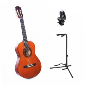 Alvera ACG100 3/4 gitara klasyczna + Statyw + Tuner Ibanez PU3