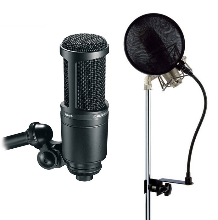 Audio-Technica AT2020 - mikrofon studyjny pojemnościowy + popfiltr