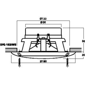 Monacor SPE-165/WS - pełnopasmowe głośniki do montażu wpustowego (para)