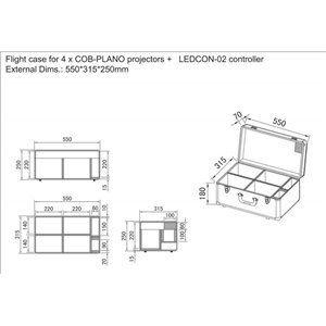 JV Case 4x COB-PLANO - skrzynia typu case na reflektory COB PLANO