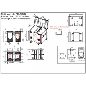 Case 2x BTX-TITAN - skrzynia na głowice ruchome BTX-TITAN