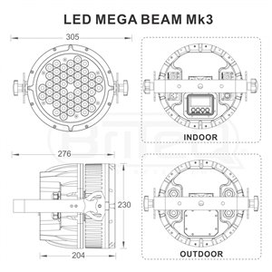 Briteq LED MEGA BEAM Mk3 - reflektor beam