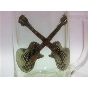 Kufel do piwa z gitarami 500ml gitara Zebra Music gitary - idealny na prezent dla gitarzysty