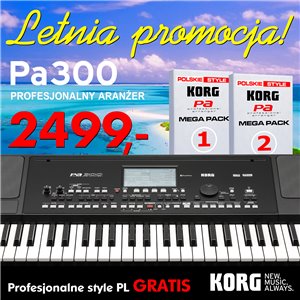 KORG PA300 PL - Profesjonalny aranżer + 100 polskich styli GRATIS!