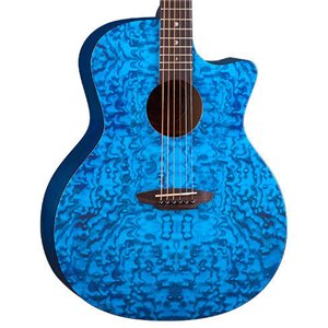 Luna Gypsy Exotic Quilted Ash Trans Blue - gitara akustyczna