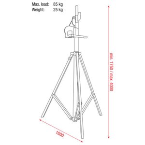 Showtec Wind-Up Lightstand 4 m ( 50 kg ) - statyw oświetleniowy