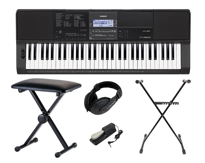 Casio CT-X800 - keyboard + ława + pedał + słuchawki +  statyw