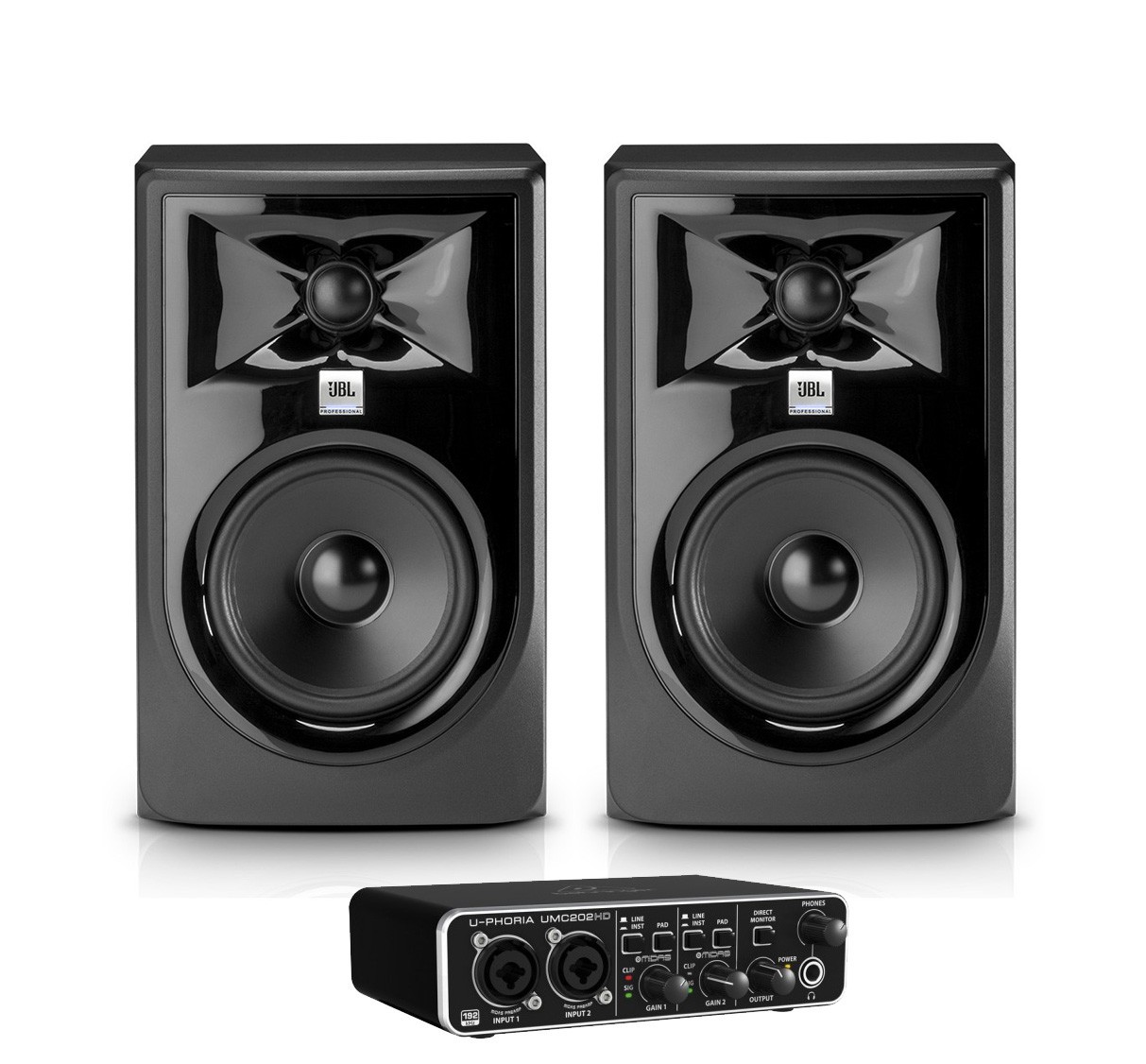 JBL 2x 305P MKII + Behringer UMC202HD - zestaw