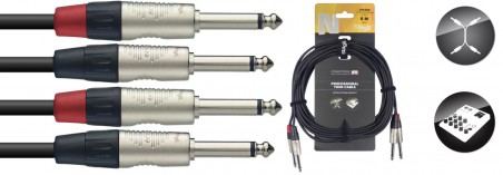 Stagg SNTC6PR - podwójny kabel instrumentalny 6m