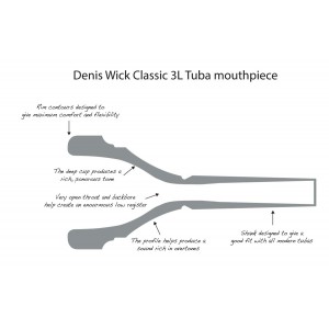 Denis Wick DW5286-1XL - ustnik do tuby, posrebrzany