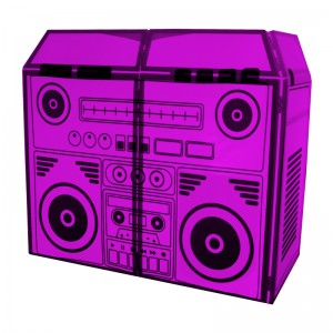 Equuinox DJ Booth Boom Box Design Lycra - tkanina na parawan dj - boom box