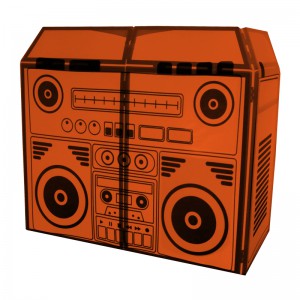 Equuinox DJ Booth Boom Box Design Lycra - tkanina na parawan dj - boom box