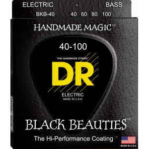DR BLACK BEAUTIES - BKB-40 - struny do gitary basowej, 4-String, Coated, Light, .040-.100
