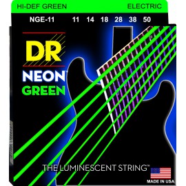 DR NEON Hi-Def Green - NGE-11 - struny do gitary elektrycznej Set, Heavy, .011-.050