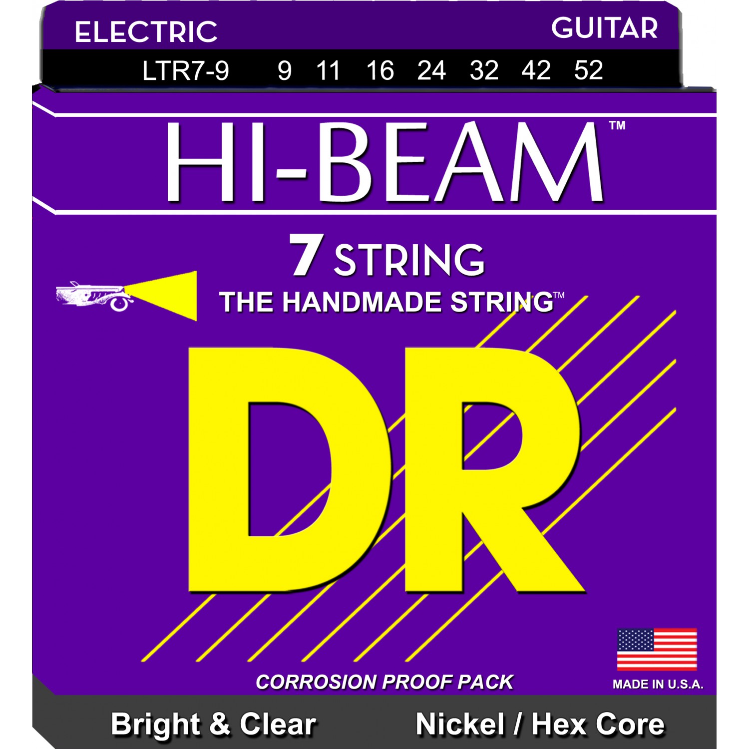 DR HI-BEAM - LTR7-9 - struny do gitary elektrycznej Set, 7-String Light, .009-052